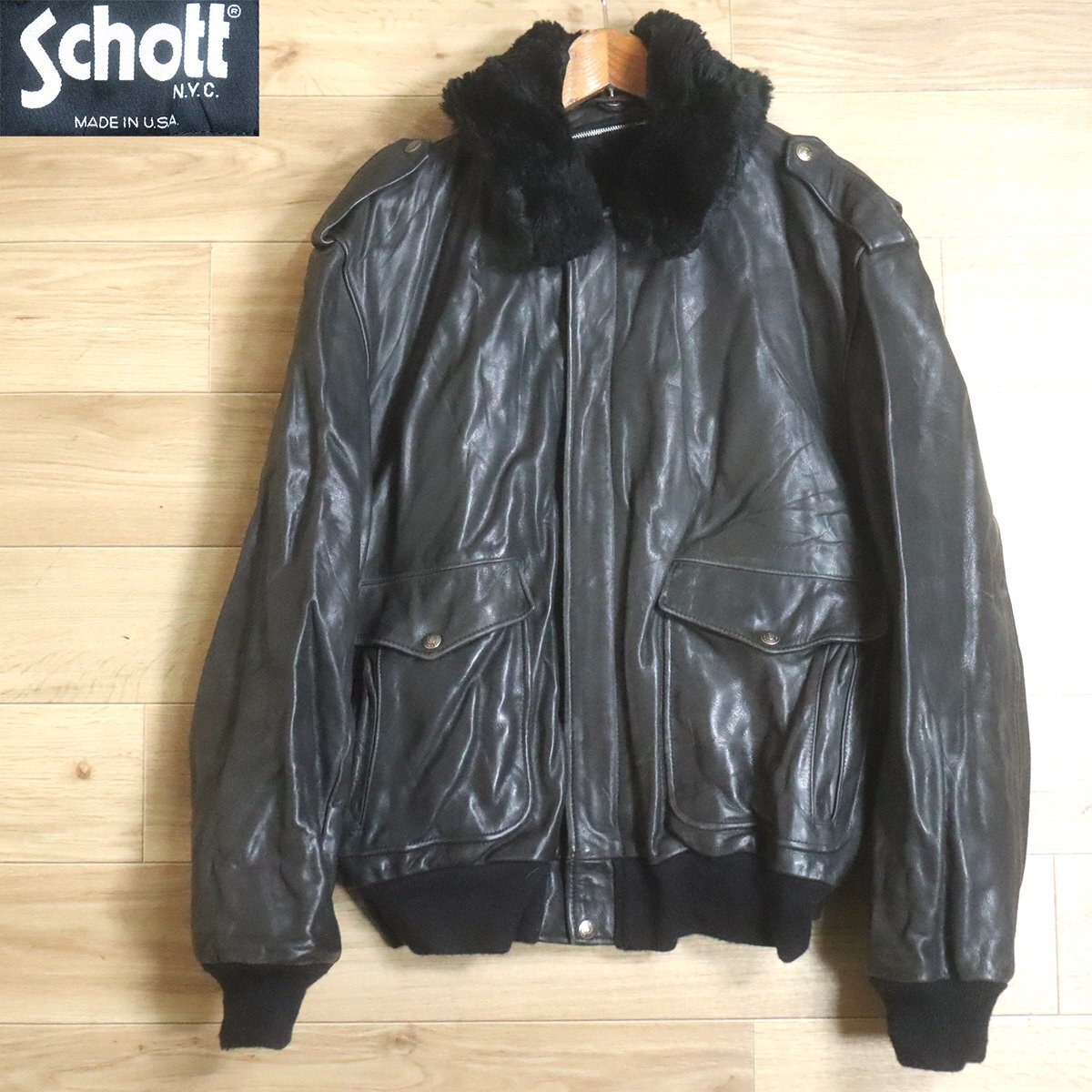 Yahoo!オークション -「schott 襟ボア」の落札相場・落札価格