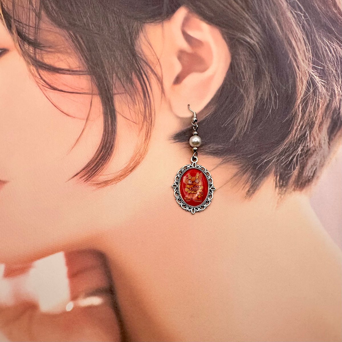 沖縄シリーズ 現代画家ザビちゃんコラボ《シーサー》ピアス