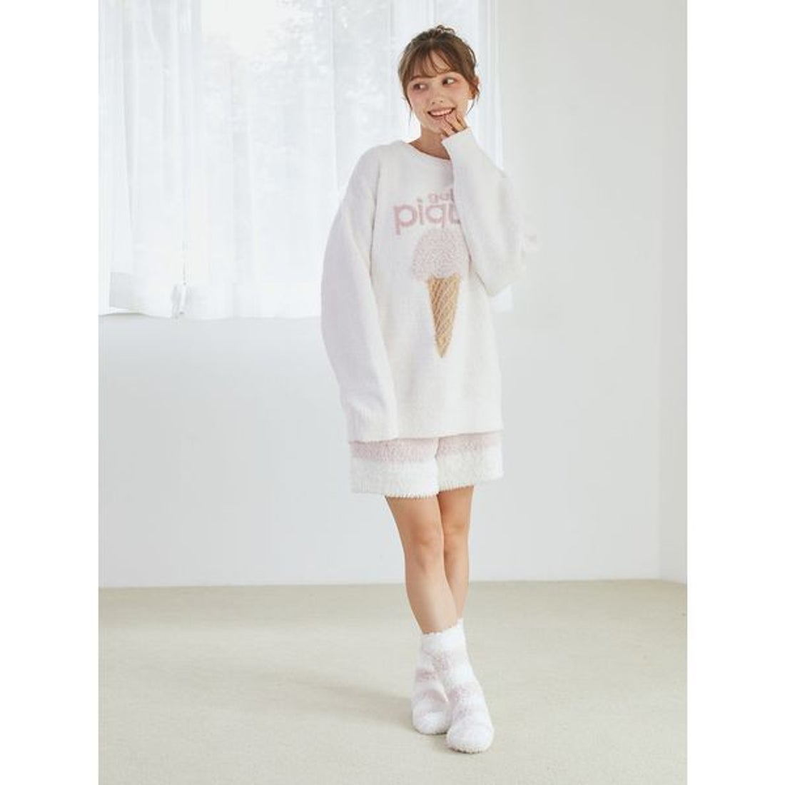 ジェラートピケ gelato pique ベビモコアイスジャガードプルオーバー