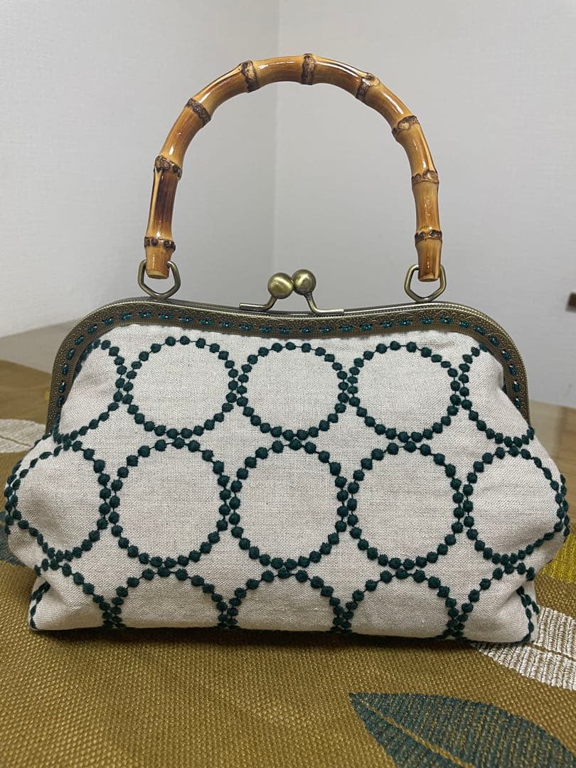 ミナペルホネン＊バンブーがま口バッグ mina perhonen×hitomi shinoyama design がま口バッグ -forest parade