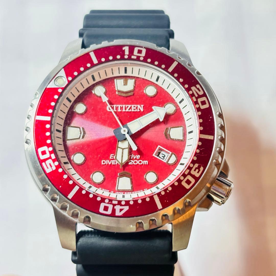【限定モデル】CITIZEN エコドライブ ダイバーズウォッチ レッド Amazon | 【限定モデル】【赤ベルト】 CITIZEN シチズン EcoDrive エコ