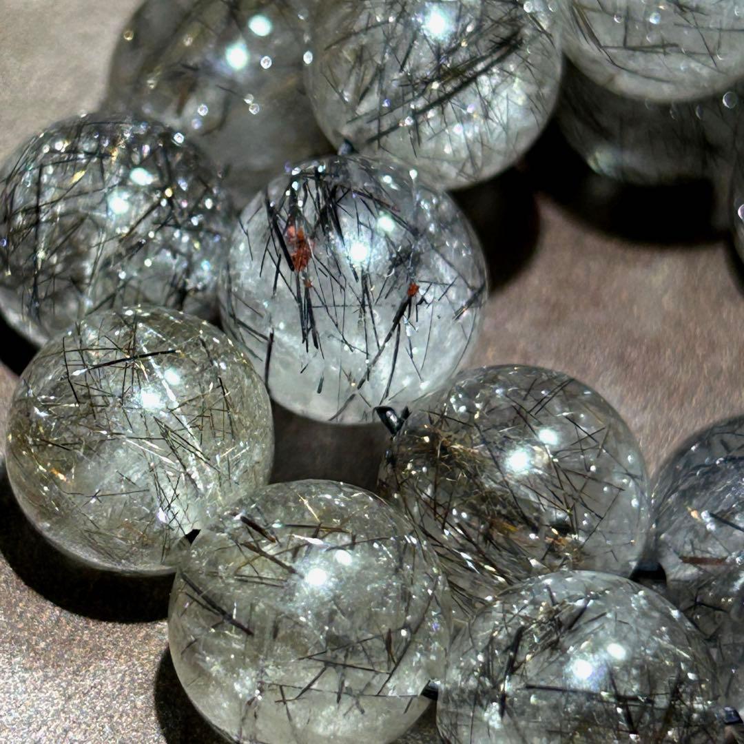 ☆ KEN$UKE。様福徳弁天秘宝④！極美！プラチナ　ブラック　ルチル　ブレス