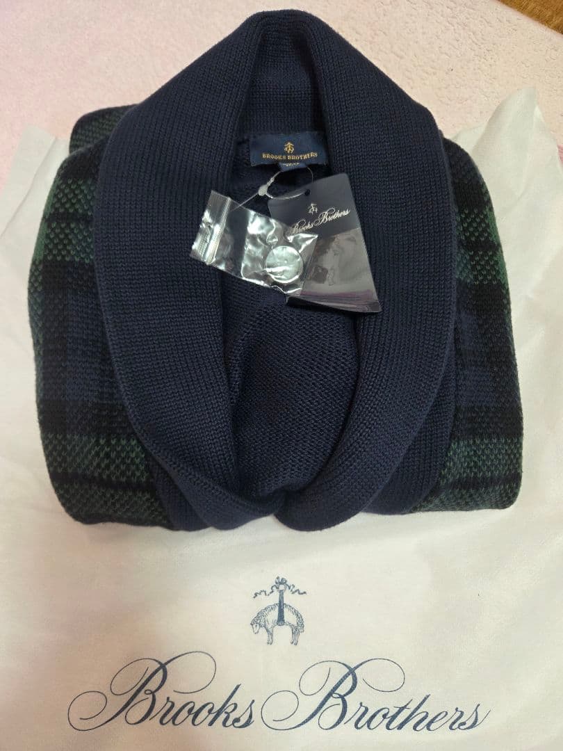 S*C様 Brooks Brothers チェック柄カーディガン キッドモヘヤブレンド チョコミントアーガイル Vネックカーディガン